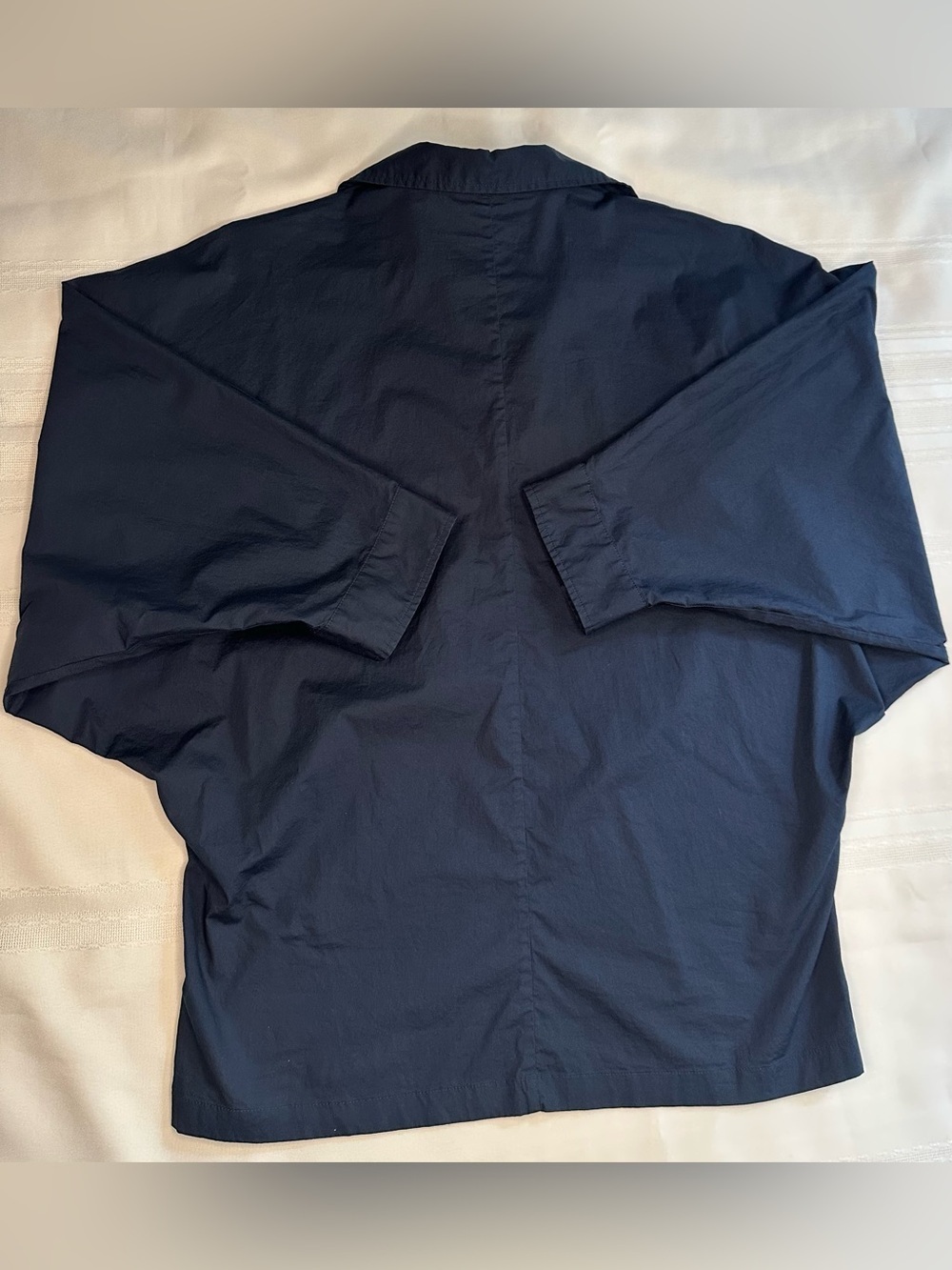 MaxMara Navy Relaxed Button-Front Blouse - Picture 7 of 13